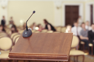 tribune speeches room microphone